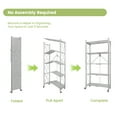 thumbnail image 3 of Folding Shelf on Wheels 5-Tier , Freestanding Metal Wire Storage Rack for Pantry Kitchen Garage, No Assembly Rolling Shelves Unit (Gray-2Pack), 3 of 9