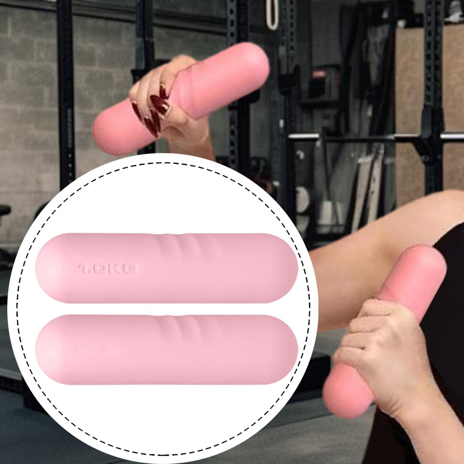 2 Pcs Dumbbell Weight Bar Hand Weight Bar Set Silicone Cast Iron Anti Slip Design for Kids Adults Home Exercise
