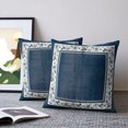 thumbnail image 2 of Pillow Covers 24x24 Set of 2, Navy Blue Spring Floral Throw Pillow Covers Decorative Couch Cushion Cover, Vintage Elegant Summer Botanical Microfiber Soft Pillowcases for Bedroom Living Room Sofa, 2 of 9