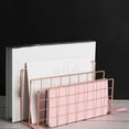 thumbnail image 3 of Metal Mesh Desk Organizer Office Home Bookends Book Holder -Rose Gold, 3 of 8