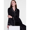 thumbnail image 2 of Joyspun Women’s Black Soot Pajamas Sleep Top and Pants 2-Piece Set, Size S, 2 of 3
