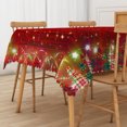 thumbnail image 4 of Duangreer Retro Christmas Rectangle Tablecloth, Red and Green Grid Xmas Tree Design Waterproof Wrinkle Resistant Table Cover for Home Party Decors, 60 x 120 Inch, 4 of 6