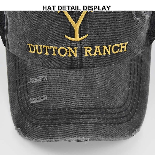 Yellowstone Dutton Ranch Criss-cross Ponytail Mujer Gorra de béisbol bordada Gorra de verano ZefeiWu 8390614387591
