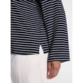 thumbnail image 4 of Terra & Sky Women's Plus Striped Tee with Long Sleeves, Sizes 0X-5X, 4 of 5