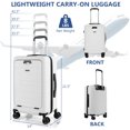 thumbnail image 3 of Costway Valise Cabine Rigide 20 Pouces avec Serrure TSA, Poche avant et Port USB, Blanc, 3 of 10