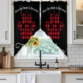 thumbnail image 6 of Buffalo Plaid Paw Swag Curtains for Kitchen/Bedroom/Living Room, Cute Cats Pets Pawprints Black Scalloped Curtains 63 Inch Long, Rod Pocket Window Swag Topper Curtains Valances 2 Panels Set 36"x63", 6 of 8