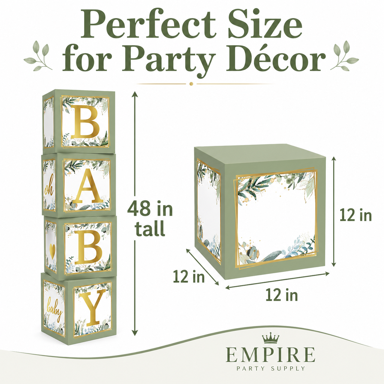 Happy Greetings Sage Green Baby Boxes Decoration Set, 4-Pack photo 7