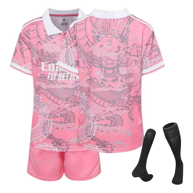 24-25 Home Jerseys Sports Team Uniform Set Football Training Suit Set Three-piece Sets No Numbers Adult S #129C