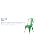 thumbnail image 4 of Emma + Oliver Commercial Grade Distressed Green Metal Indoor-Outdoor Stackable Chair, 4 of 12