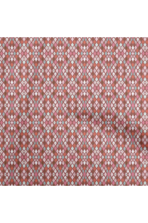 ViscoseJerseyDarkPeachFabricAsianIkatSewingFabricByTheYardPrintedDiyClothingSewingSupplies60InchWide