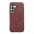 thumbnail image 4 of Magnetic Case for Samsung Galaxy S24 Luxury Premium PU Leather [Compatible with MagSafe] Shockproof Slim Anti-Scratch Dust-Proof Lightweight Phone Cover For Samsung Galaxy S24,Winered, 4 of 5