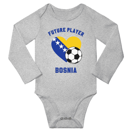 

Future Bosnia Soccer Player Baby Long Slevve Romper (Gray 18-24 Months)