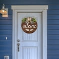 thumbnail image 2 of Tkrady Welcome Front Door Round Wood Sign Hanging Welcome Sign for Farmhouse porch Spring Welcome Sign Front Door Decoration (E), 2 of 6