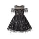 thumbnail image 1 of Vestido de Niña Negro con Borlas Brillante de Lentejuelas sin Hombros para Fiesta sin Mangas 12 Años, 1 of 1