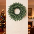 thumbnail image 5 of 23.6 Inch Artificial Christmas Wreath, Realistic Cedar Cypress Greenery with Norfolk Pine Tips, Farmhouse Style Holiday Decor for Front Door Indoor Outdoor Use, 5 of 6