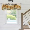 thumbnail image 5 of Kitchen Valances for Window, Hello Summer Blossom Sunflower Light Filtering Rod Pocket Valance Curtain, Retro Floral Green Leaves on Linen Short Curtains Window Topper for Bedroom 60x18in, 5 of 9