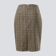 thumbnail image 4 of Pencil Plaid Skirts For Women Fall Winter High Waist Bodycon Knee Length Wool Midi Skirt With Slit Vacation Holiday Female Dailywear, 4 of 8