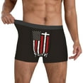thumbnail image 2 of Kdxio Men's Boxer Briefs with USA Flag Cross Print - Comfortable and Breathable Underwear for Everyday Wear, 2 of 7