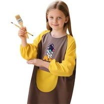 Kiijoy Boys Girls Art Smock Graphic Waterproof Long Sleeve Painting Apron, Sizes 9-12