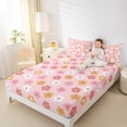 thumbnail image 4 of Manfei Pink Cartoon Floral Twin Sheet Sets,Rustic Flower Twin Fitted Sheet,Cute Daisy Flat Sheet For Children,Super Cozy Room Decor,3-Piece, 4 of 7
