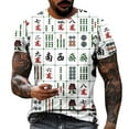 thumbnail image 1 of Chemise Homme Adulte Grande Taille Chemise Homme Été Décontractée Col Rond Manches Courtes Mahjong T-Shirt Imprimé 3D Blouse Hauts T-Shirt Vêtements(Rouge,m), 1 of 5