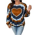 thumbnail image 2 of VBVC Women's and Women's Plus Tie Dye Heart Graphic Top , Ladies' Long Sleeve Crew Neck Pullover , Fall Winter Cute Sweatshirt For Women, M-6XL, 2 of 6