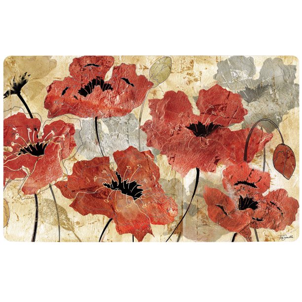 Spice Poppies Print AntiFatigue Memory Foam Kitchen Floor Mat 18"x30