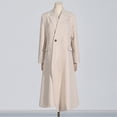 thumbnail image 2 of Slanted Placket Single Button Coat (L, Off-White), 2 of 9