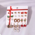 thumbnail image 3 of comerut 12 Pairs Christmas Earrings Colorful Exquisite Bell Elk Stud Earrings for New Year, 3 of 8