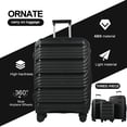 thumbnail image 3 of Travelhouse 3 Piece Hardshell Luggage Set Hardside Lightweight Suitcase with Lock Spinner Wheels and 2 Packing Cubes.(Black), 3 of 7