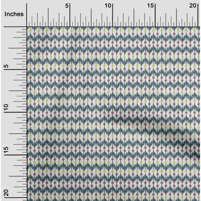 oneOone Polyester Tissu Lycra Imprimé Tissu Chevron Ikat par Yard 56 Pouces de Large