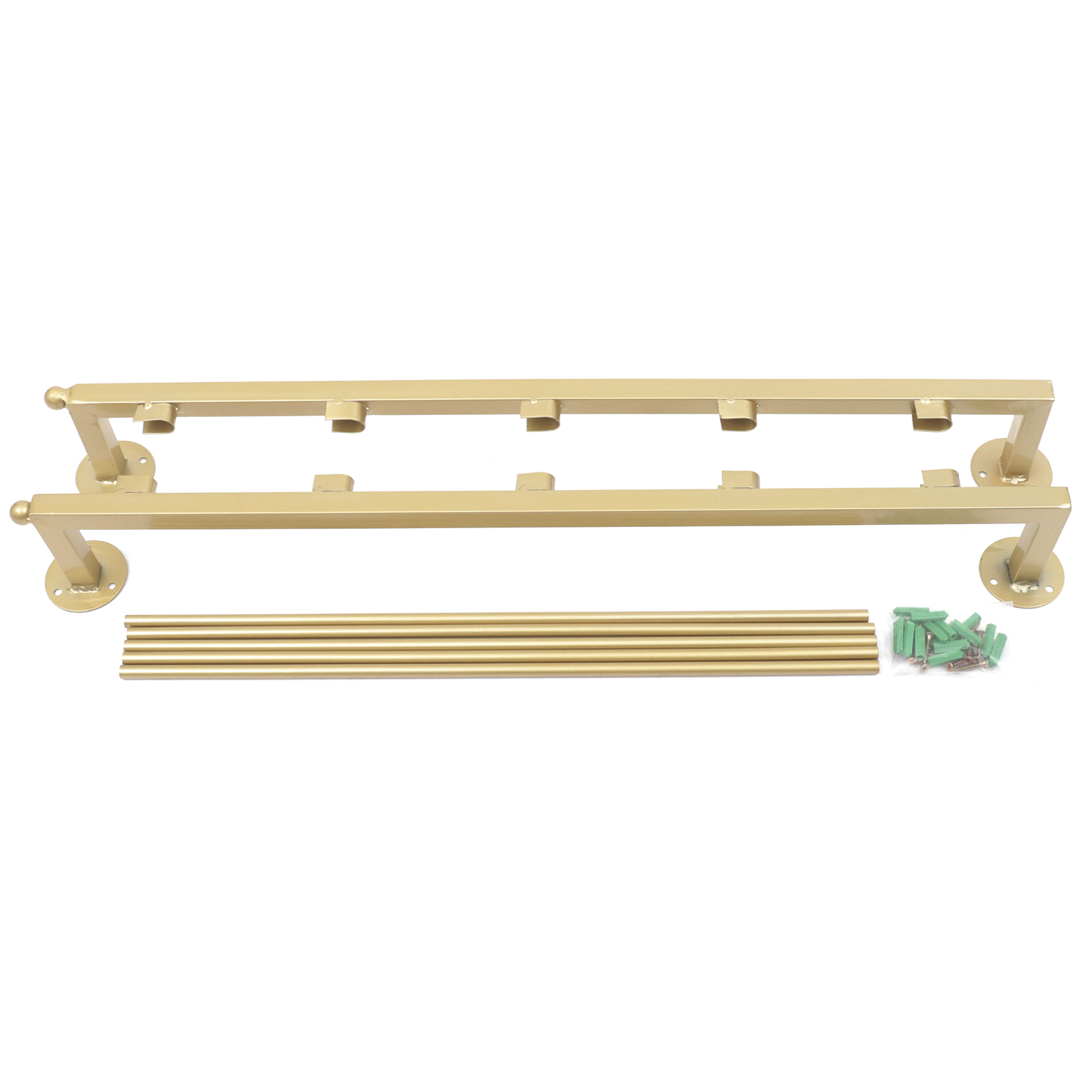 Miumaeov Gold Scarf Display Stand 5-Tier Metal Belt Hanger Tie Rack Wall Mounted Sturdy