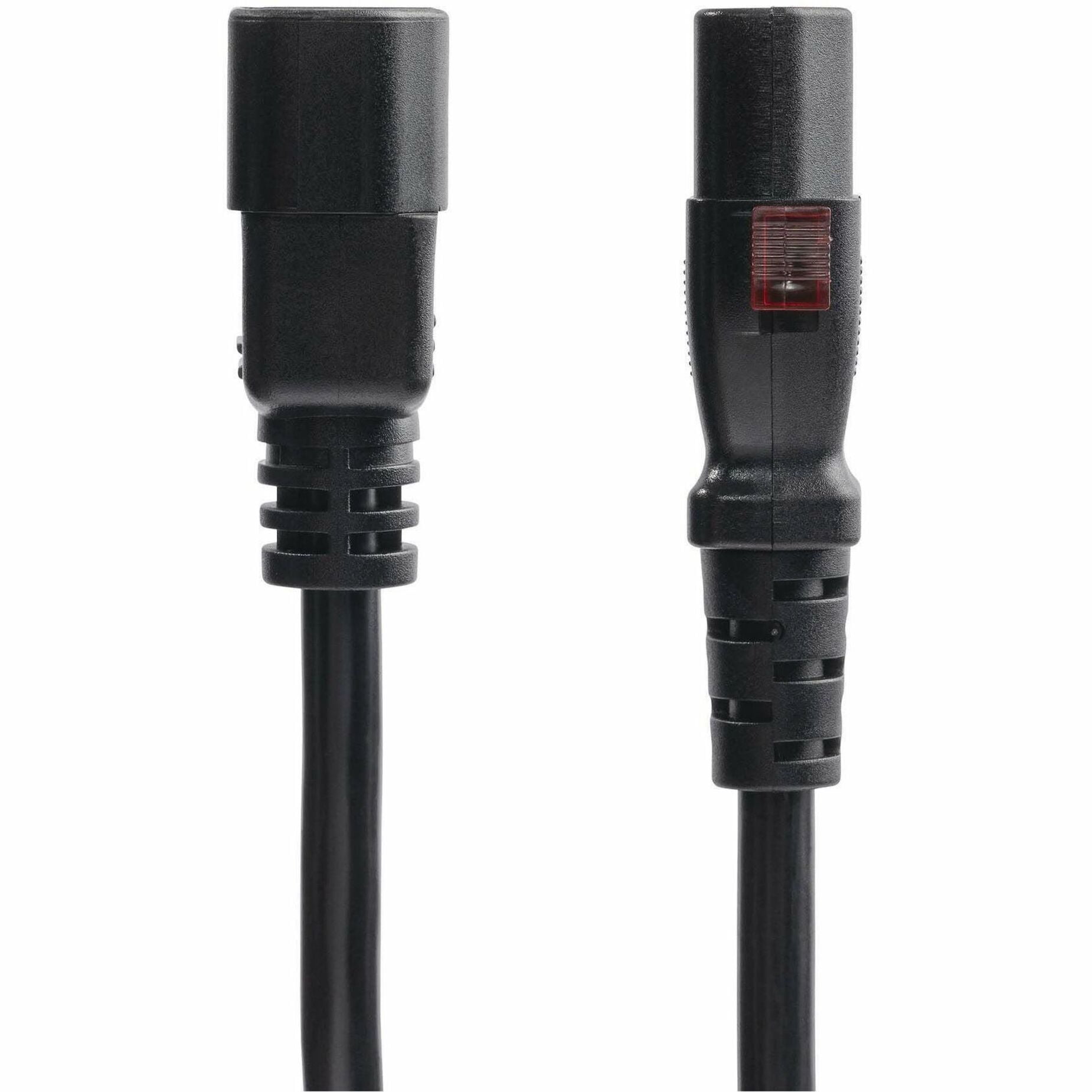 StarTech 10ft 3m Power Extension Cord IEC 60320 C14 to Locking C13 PDU Power Cord 10A 250V 18AWG UL Listed TAA