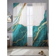 thumbnail image 2 of White Marble Watercolor Gradient Chiffon Sheer Curtains 84 Inches Long, Gold Crack Abstract Art 2 Rod Pocket Window Treatment Voile Drapes Curtains for Living Room Bedroom,2 Panels, 52x84In, 2 of 9