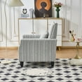 thumbnail image 4 of Newest Modern Accent Chair with Arms,Comfy Upholstered Armchair for Living Room,Grey , White Striped Armchair with Nailhead Trim,For Living Room, Bedroom, Apartment,Office, 4 of 9