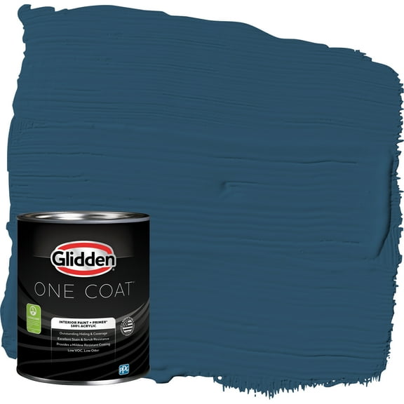 Glidden One Coat Interior Paint and Primer, Blue Lava / Blue, 1-Quart, Flat