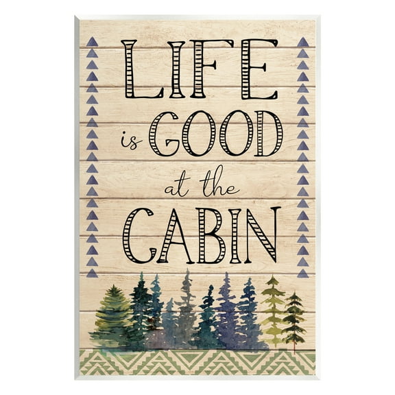 Stupell Life Good At The Cabin Geometric Typography Painting Wall Plaque Unframed Art Print Wall Art