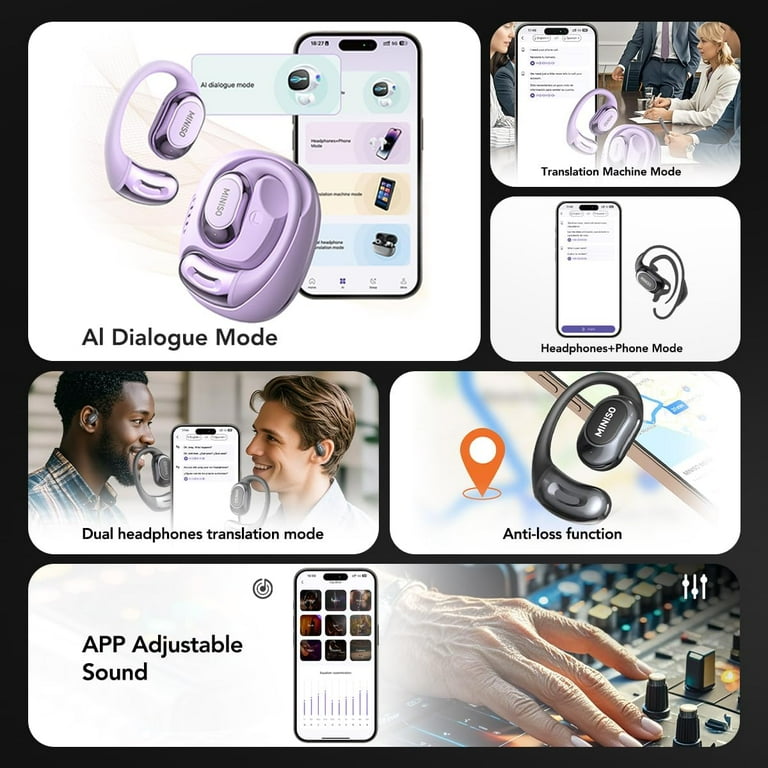 MINISO Al TranslationBuletooth Headphones MS156 Long Battery Life