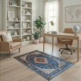 thumbnail image 2 of ODIKA Vintage Ornamental Border Distressed Scroll Boho Center Bordered Non-Slip Chair-Friendly for Home Office, Gaming Room, Under Desk, 2 of 7