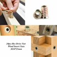 thumbnail image 4 of Tuerca de inserción, 20 piezas de acero al carbono Tuercas de inserción con cabeza hexagonal Roscadas para muebles de madera (M8 25 mm), 4 of 5
