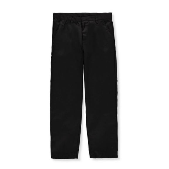 Galaxy Boys' Flat Front Slim Fit School Uniform Pants - black, 5 (Little Boys)