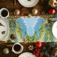 thumbnail image 4 of Christmas Table Runner Snowman Poinsettia Flower Table Runners Beach Ocean Palm Tree Cotton Linen Dresser Scarf Kitchen Dining Table Decor for Christmas Holiday Party Decor 13x36 Inch, 4 of 8