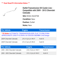 thumbnail image 2 of Outlet Transmission Oil Cooler Line - Compatible with 2009 - 2012 Chevy Colorado 2010 2011, 2 of 2