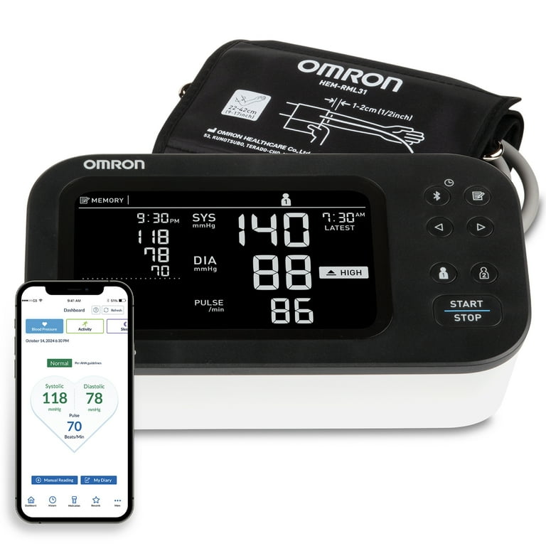 Omron 10 Series Upper Arm Blood Pressure Monitor and Digital Scale