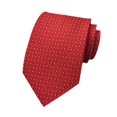 thumbnail image 2 of Classic Mens Ties Silk Necktie Pocket Square Cufflinks Set Woven Designer Wedding Business Red, 2 of 7