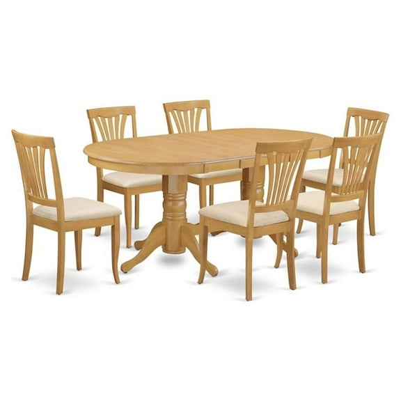 Atlin Designs 7-piece Wood Dining Table Set in Oak