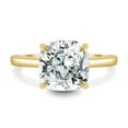 thumbnail image 2 of 2.00Ct Cushion Cut Moissanite Solitaire Engagement Ring, Hidden Halo, 14K Yellow Gold, US 5.5, 2 of 7