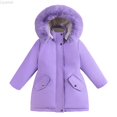 thumbnail image 2 of Liyamei Girls Heavyweight Hooded Padded Jacket with Zipper for Winter Warm Coat Size 7-8 Years, 2 of 7