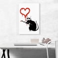 thumbnail image 2 of ARTCANVAS Love Rat Canvas Art Print by Banksy - Size: 26" x 18" (1.50" Deep), 2 of 9