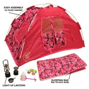 The New York Doll Collection Camping Set for 18 inch Dolls - Nylon, Pink Fabric